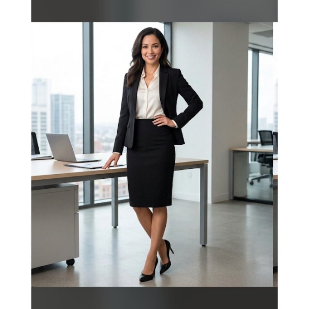 White House Black Market Pencil Skirt Womens 4 Black NEW